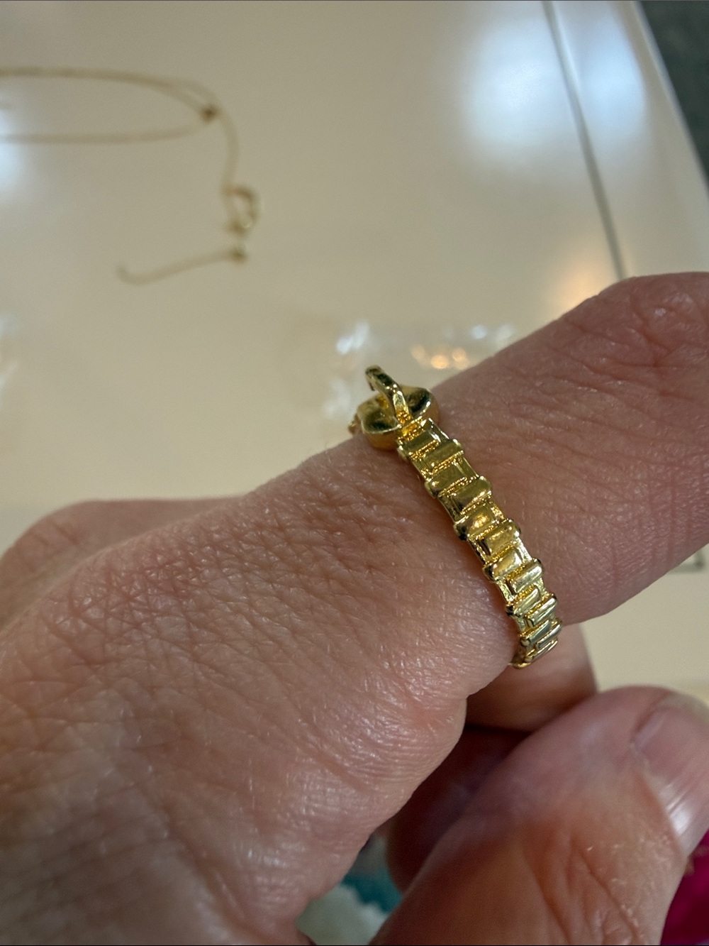Melinda Maria Gold zipper ring size 9 - Picture 3 of 6